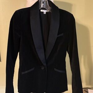 CAbi Black Velvet Shawl Collar Blazer